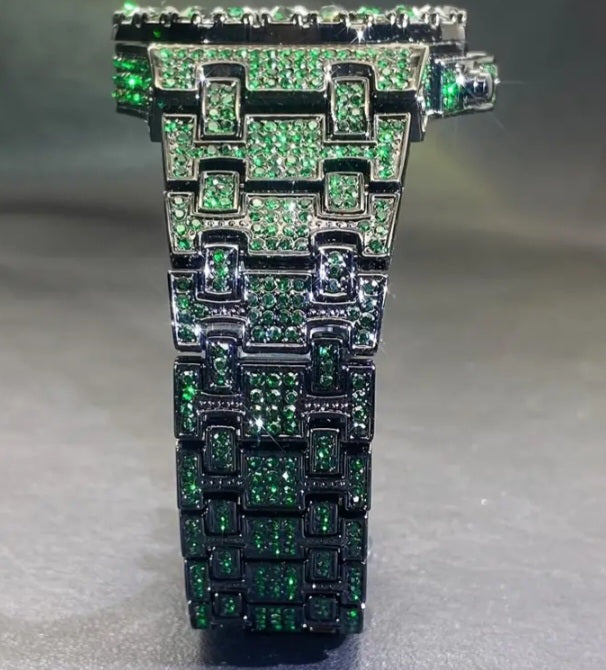 GREEN ICE FAUX GEMSTONE WATCH
